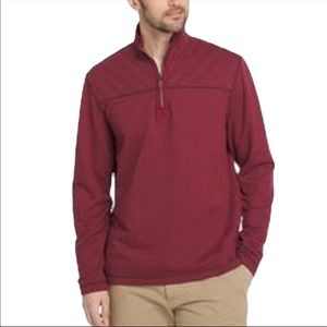 G.H. Bass & Co. Size Medium Red Quarter-Zipper Fleece-Suede Sweater